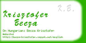 krisztofer becza business card
